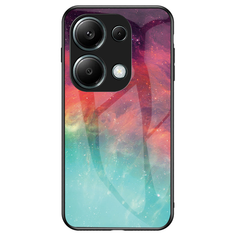 For Xiaomi Redmi Note 13 Pro 4G / Poco M6 Pro 4G Case Starry Sky Tempered Glass Back Phone Cover