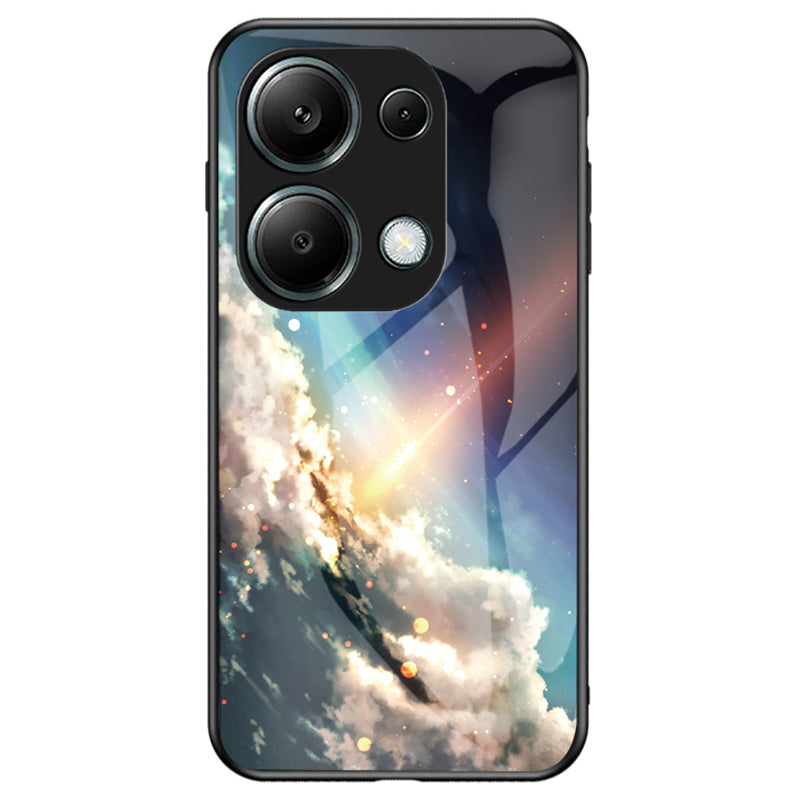 For Xiaomi Redmi Note 13 Pro 4G / Poco M6 Pro 4G Case Starry Sky Tempered Glass Back Phone Cover