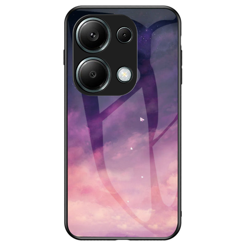 For Xiaomi Redmi Note 13 Pro 4G / Poco M6 Pro 4G Case Starry Sky Tempered Glass Back Phone Cover