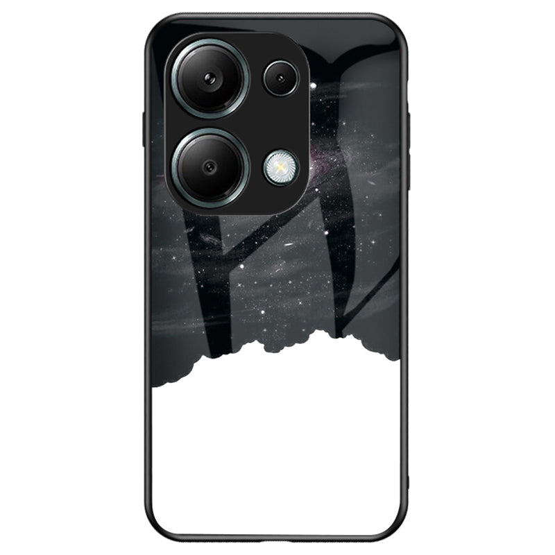 For Xiaomi Redmi Note 13 Pro 4G / Poco M6 Pro 4G Case Starry Sky Tempered Glass Back Phone Cover