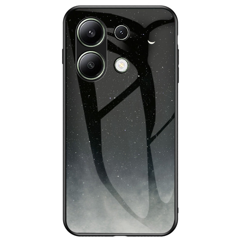 For Xiaomi Redmi Note 13 4G Case Starry Sky Pattern Printing Tempered Glass Phone Cover