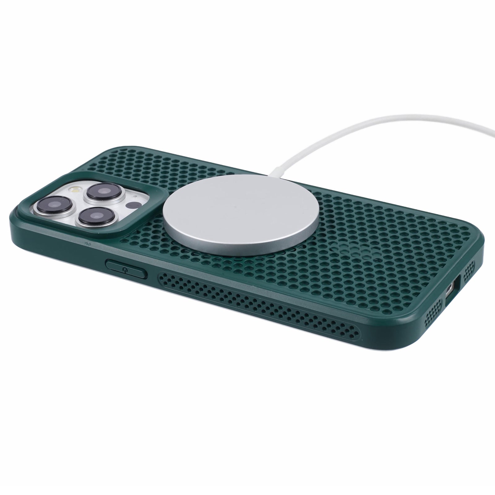 SJ Series for iPhone 12 Pro Max Case Acrylic+TPU Magnetic Phone Cover Hollow Heat Dissipation