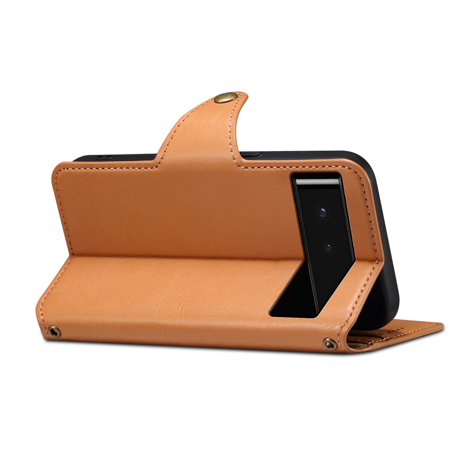 DENIOR For Google Pixel 6 Shockproof Case Cowhide Texture Leather Phone Cover