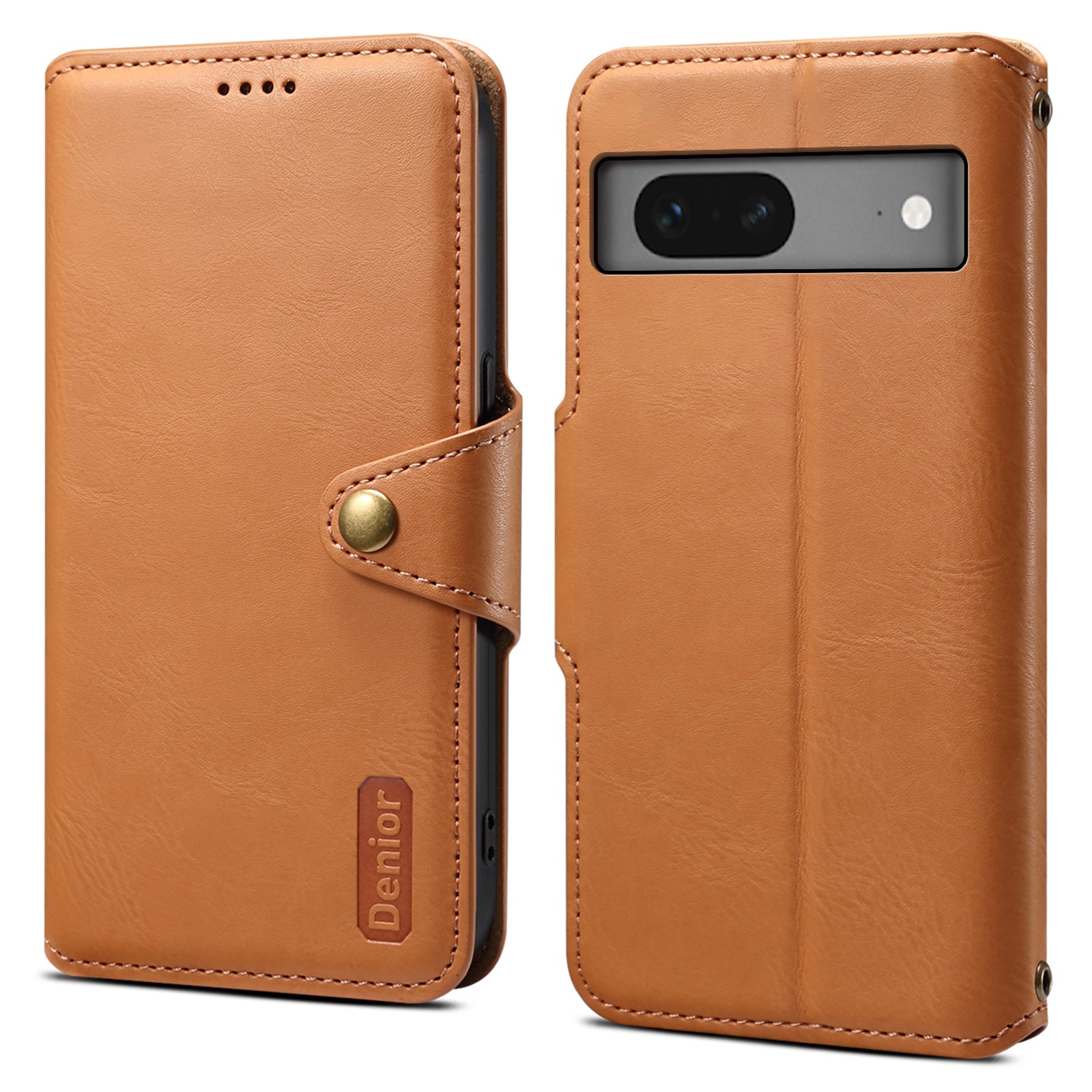 DENIOR For Google Pixel 7 5G Case Cowhide Texture Shockproof Wallet Phone Cover