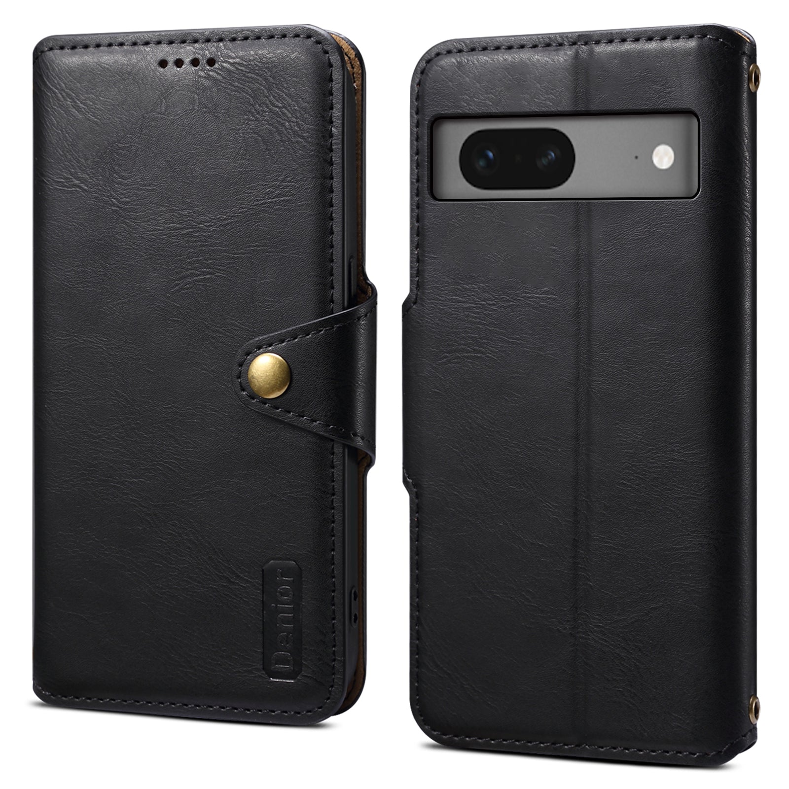 DENIOR For Google Pixel 7 5G Case Cowhide Texture Shockproof Wallet Phone Cover