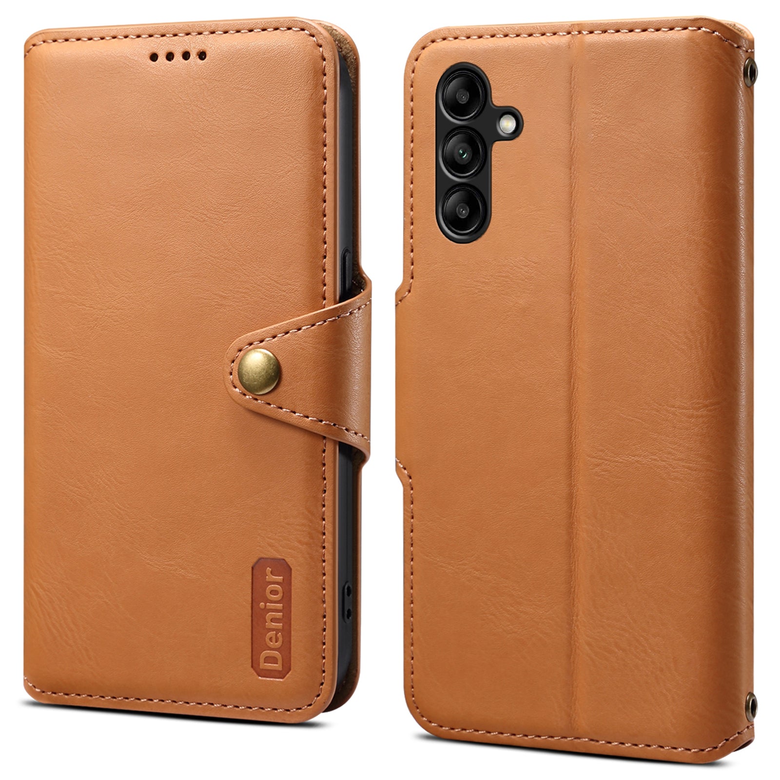 DENIOR For Samsung Galaxy A05s 4G Wallet Phone Case Cowhide Texture Leather Flip Cover