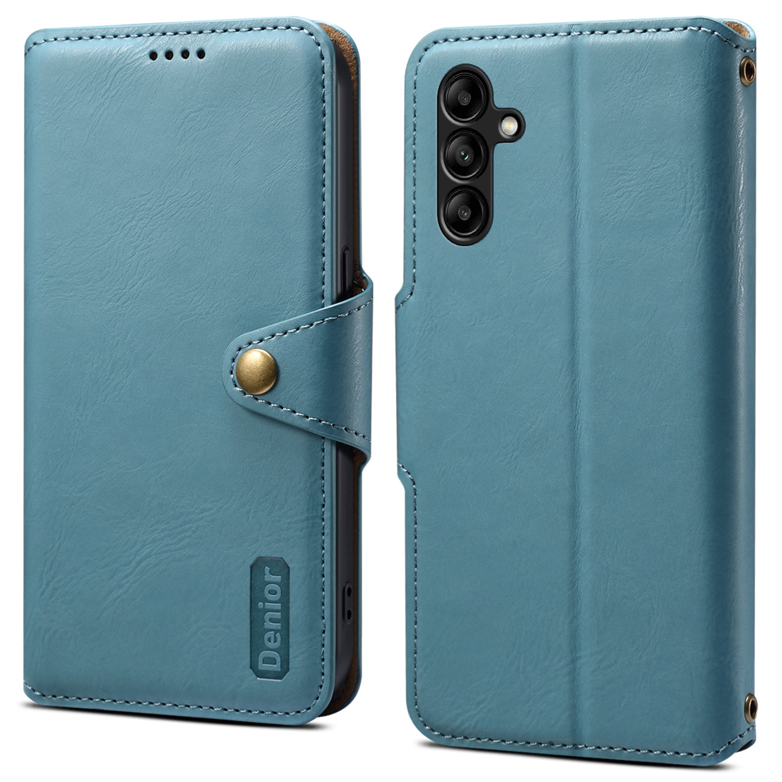 DENIOR For Samsung Galaxy A05s 4G Wallet Phone Case Cowhide Texture Leather Flip Cover