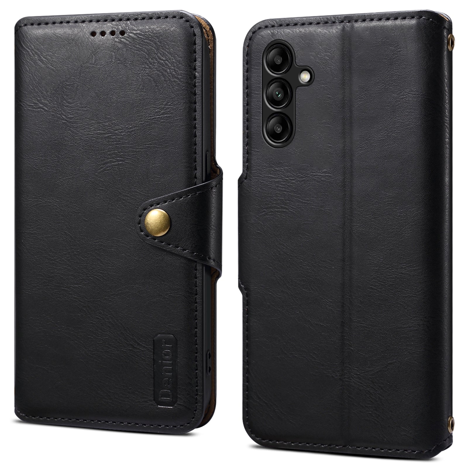 DENIOR For Samsung Galaxy A05s 4G Wallet Phone Case Cowhide Texture Leather Flip Cover