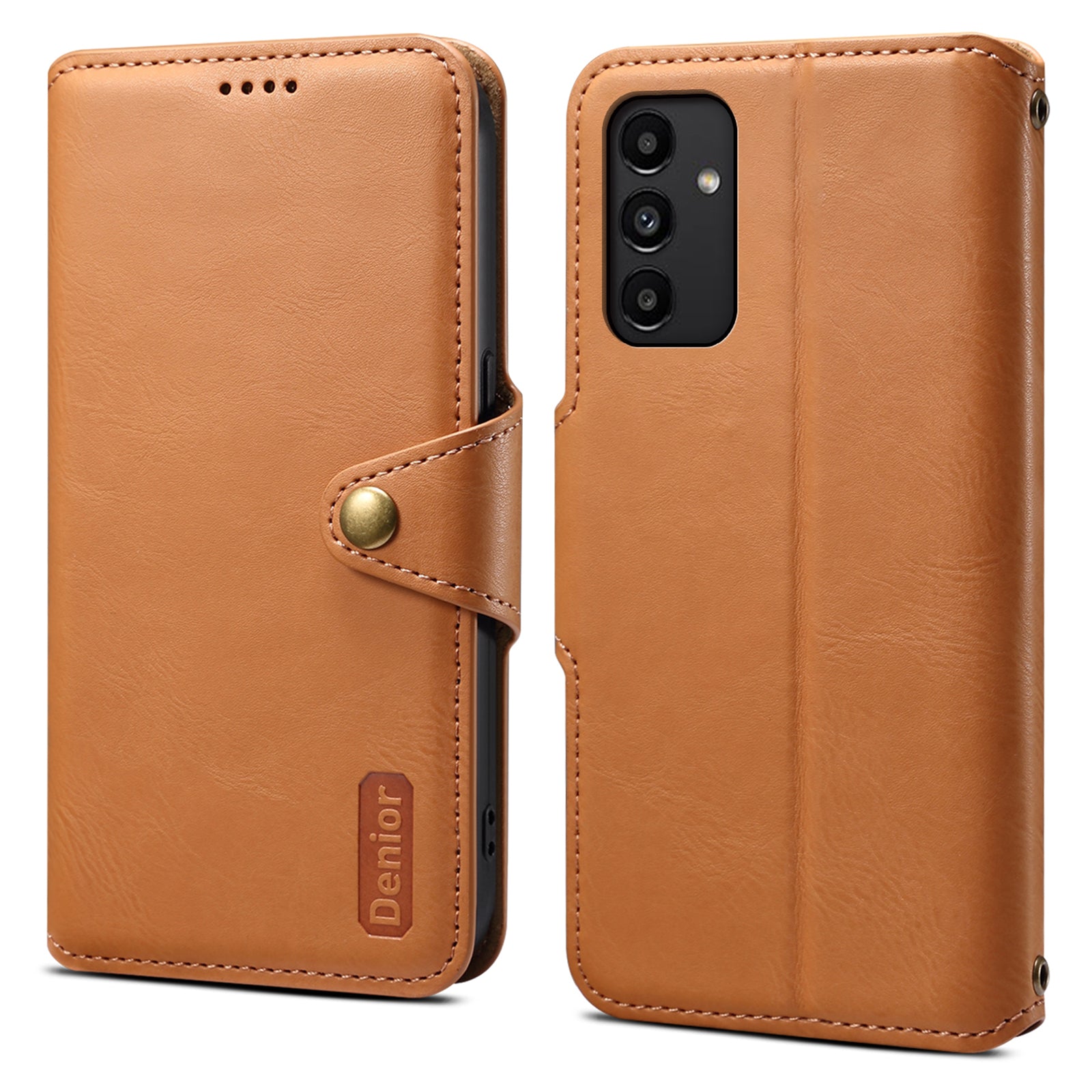 DENIOR For Samsung Galaxy A13 5G Case Cowhide Texture Stand Wallet Phone Cover