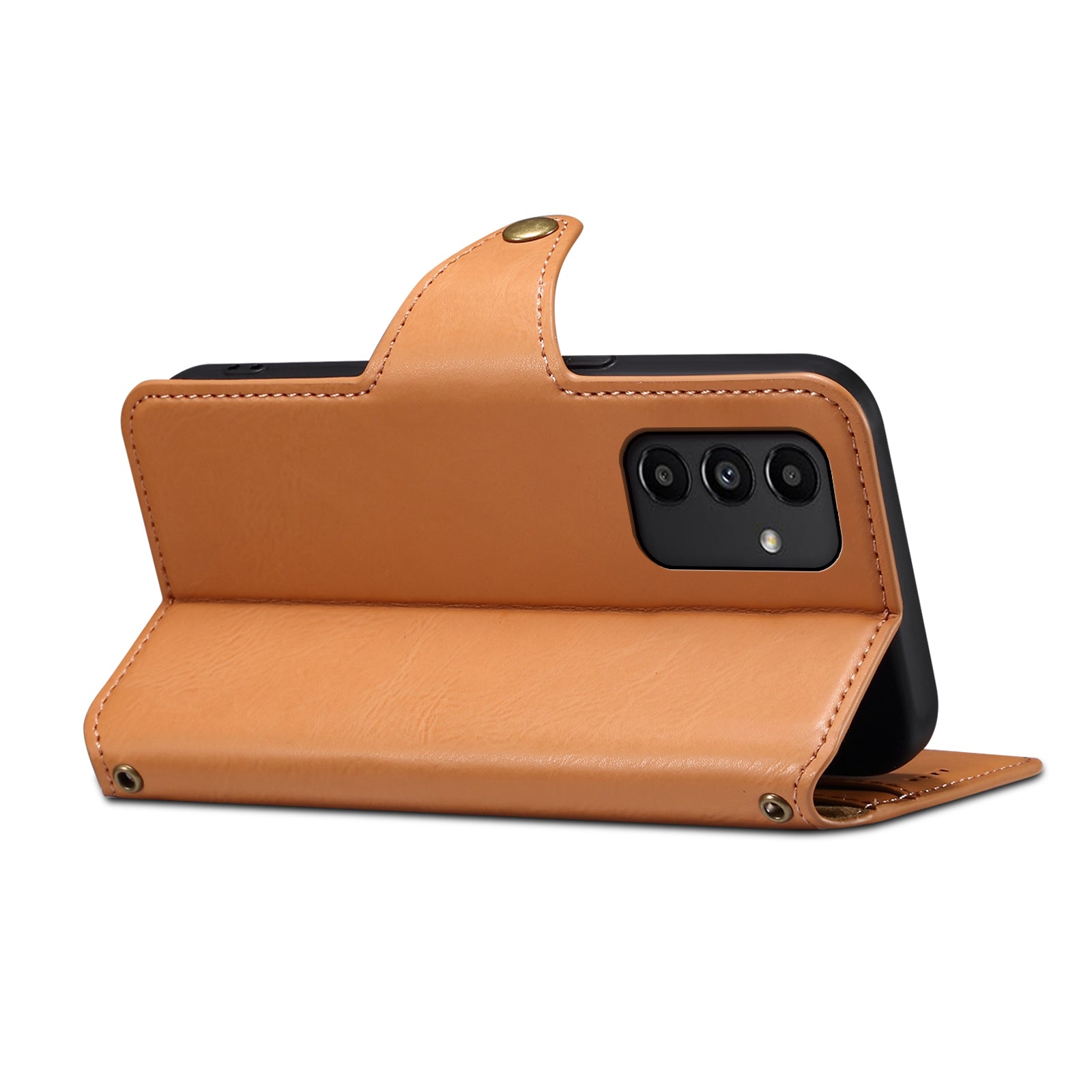 DENIOR For Samsung Galaxy A13 5G Case Cowhide Texture Stand Wallet Phone Cover