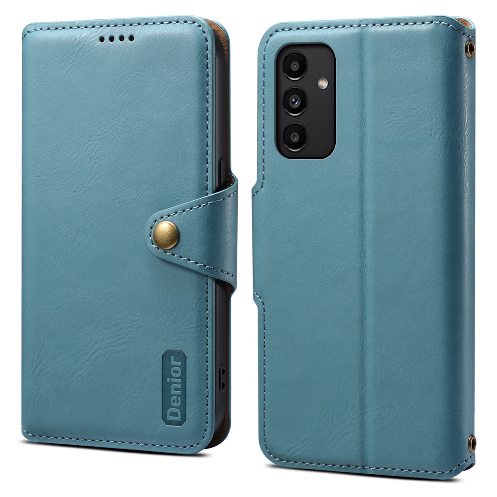 DENIOR For Samsung Galaxy A13 5G Case Cowhide Texture Stand Wallet Phone Cover