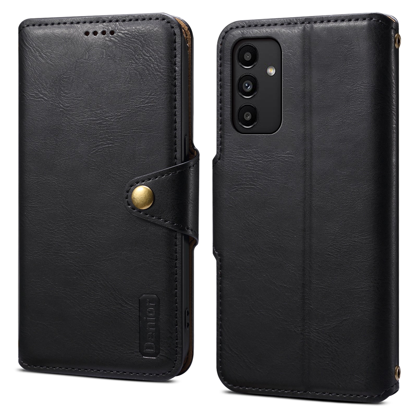 DENIOR For Samsung Galaxy A13 5G Case Cowhide Texture Stand Wallet Phone Cover