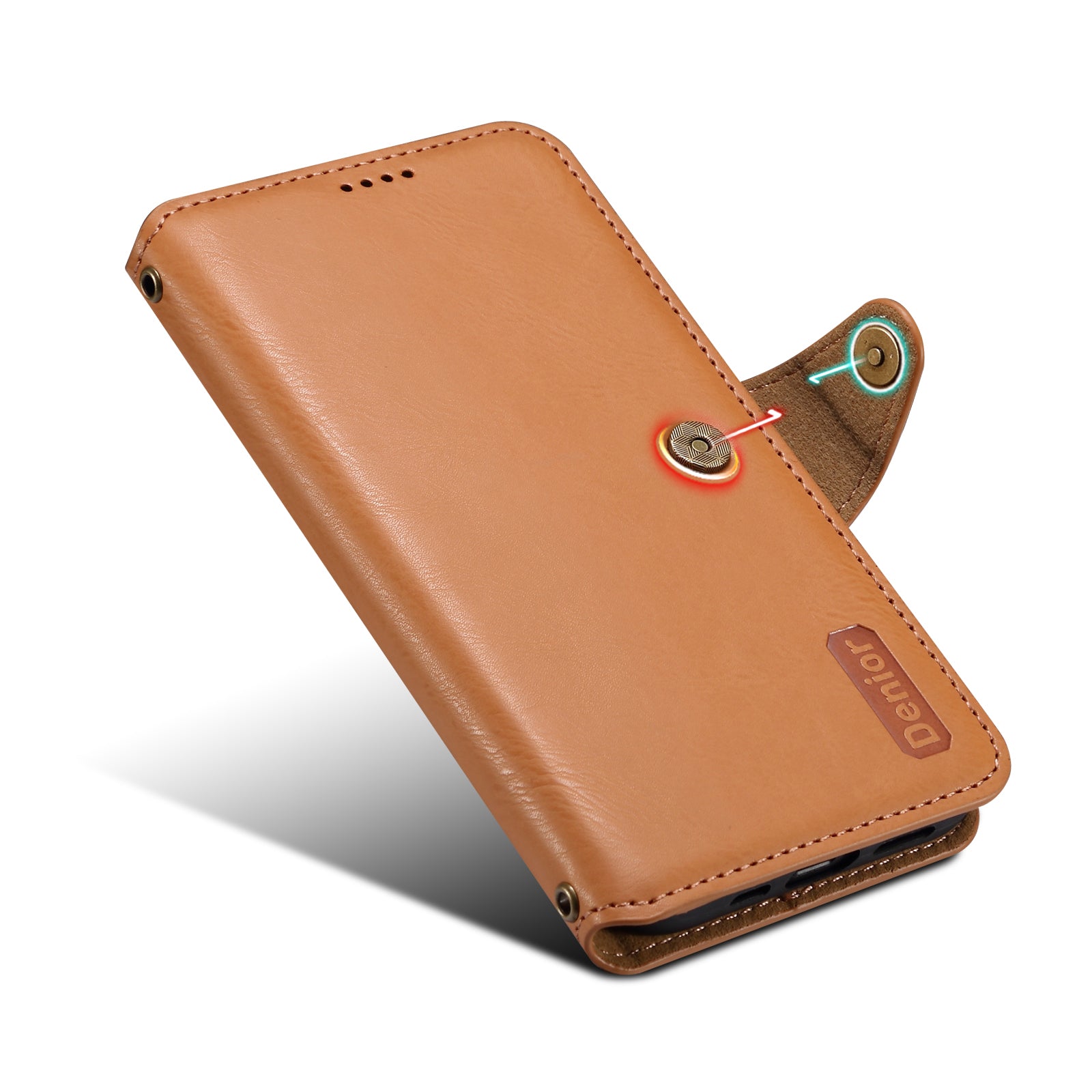 DENIOR For Google Pixel 8a Protective Case Cowhide Texture Leather Phone Cover