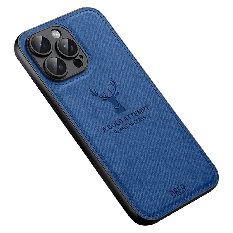 For iPhone 12 Pro Case Imprinted Deer Pattern PU Leather Coating Phone Back Cover