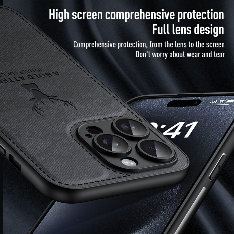 For iPhone 12 Pro Case Imprinted Deer Pattern PU Leather Coating Phone Back Cover