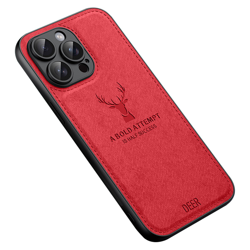 For iPhone 12 Pro Case Imprinted Deer Pattern PU Leather Coating Phone Back Cover