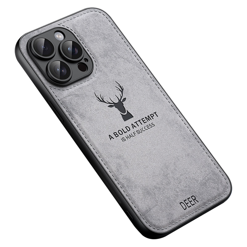 For iPhone 12 Pro Case Imprinted Deer Pattern PU Leather Coating Phone Back Cover