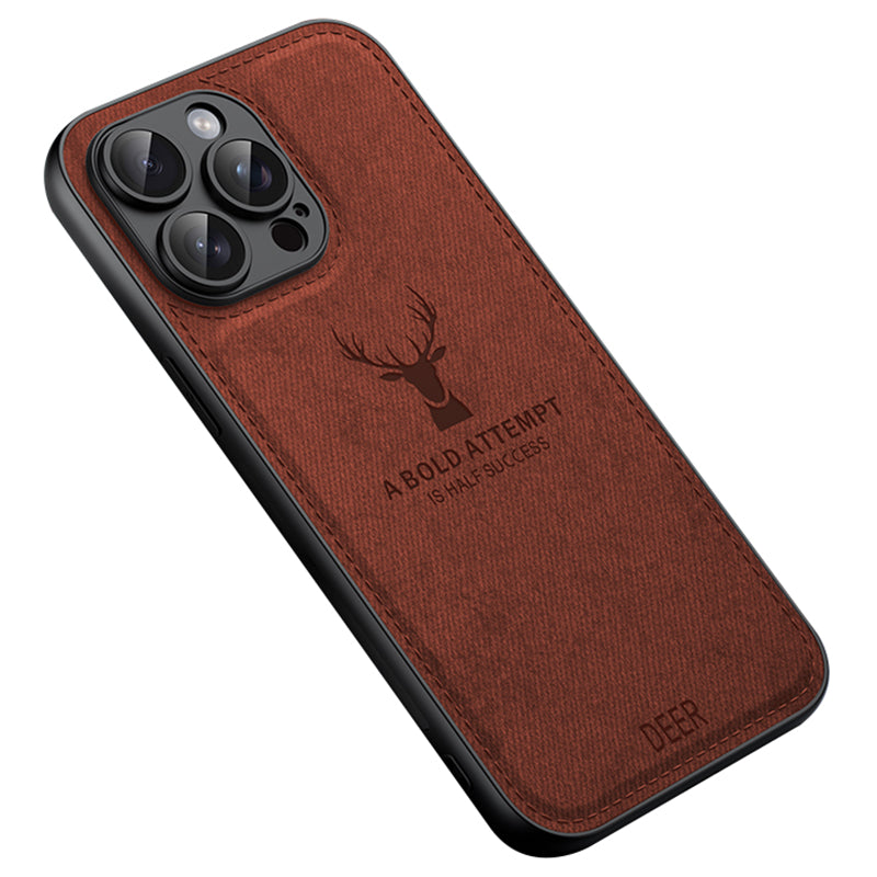 For iPhone 12 Pro Max Case with Deer Pattern PU Leather+PC+TPU Protective Cover