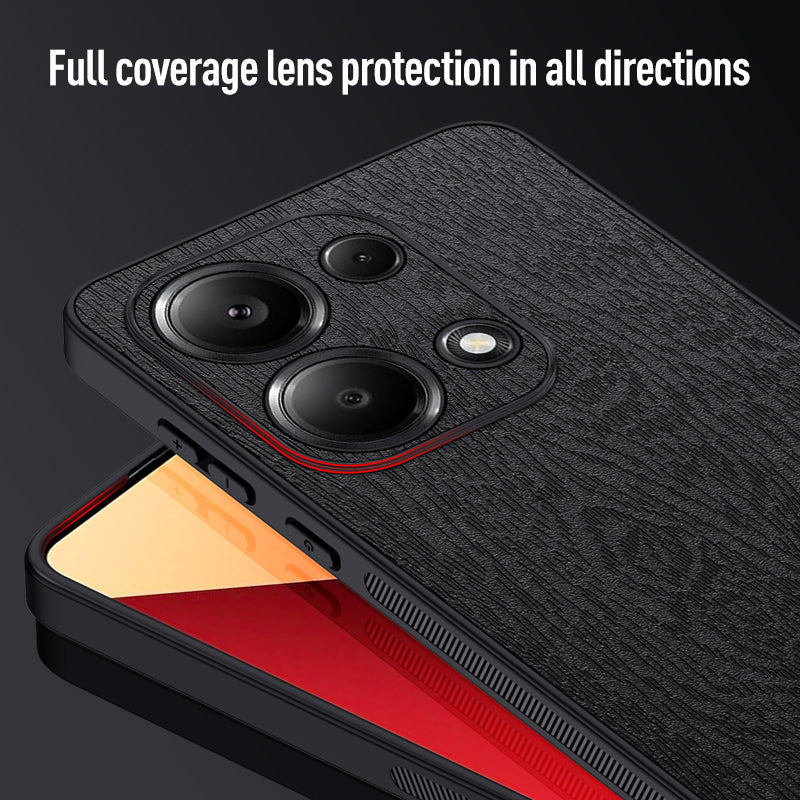 For Xiaomi Redmi Note 13 Pro 4G / Poco M6 Pro 4G Case Wood Texture Shockproof Phone Guard Cover