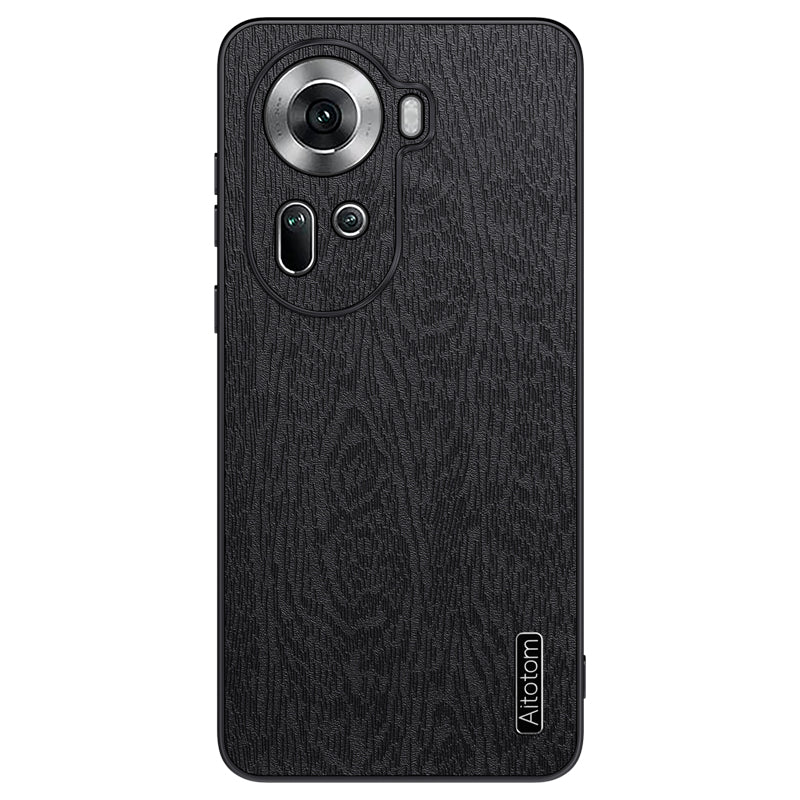 For Oppo Reno11 5G (Global) Case PU Leather+PC+TPU Phone Cover Wood Texture