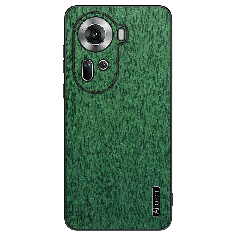 For Oppo Reno11 5G (Global) Case PU Leather+PC+TPU Phone Cover Wood Texture