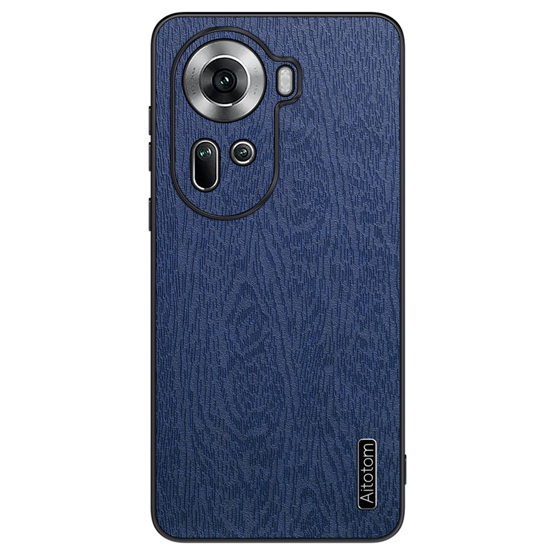 For Oppo Reno11 5G (Global) Case PU Leather+PC+TPU Phone Cover Wood Texture