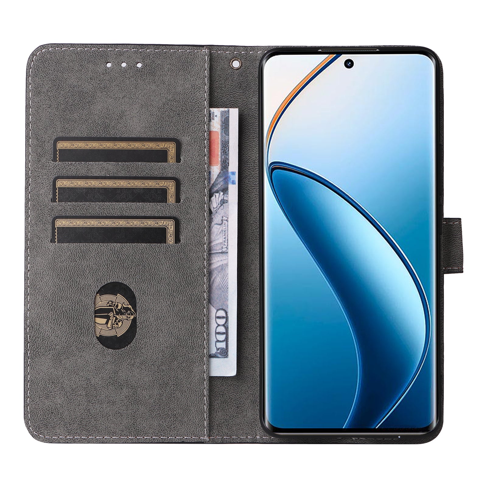 For Realme 12 Pro 5G / 12 Pro+ 5G Case RFID Blocking Leather Flip Phone Cover with Strap