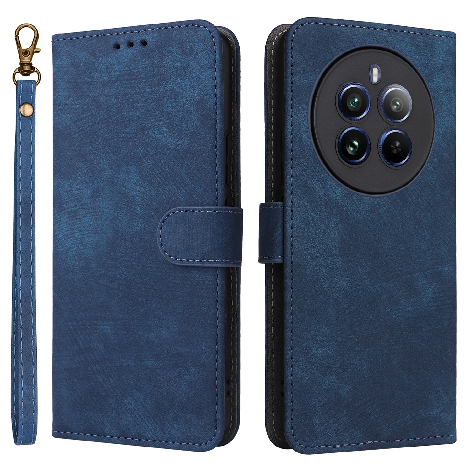 For Realme 12 Pro 5G / 12 Pro+ 5G Case RFID Blocking Leather Flip Phone Cover with Strap