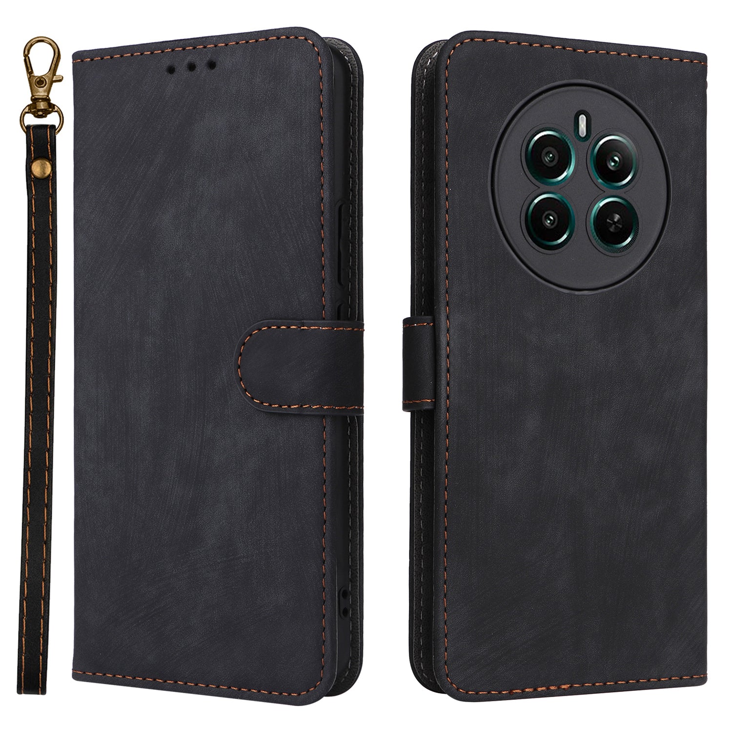 For Realme 12+ 5G / Narzo 70 Pro 5G Wallet Case RFID Blocking TPU Inner Shell Leather Phone Cover
