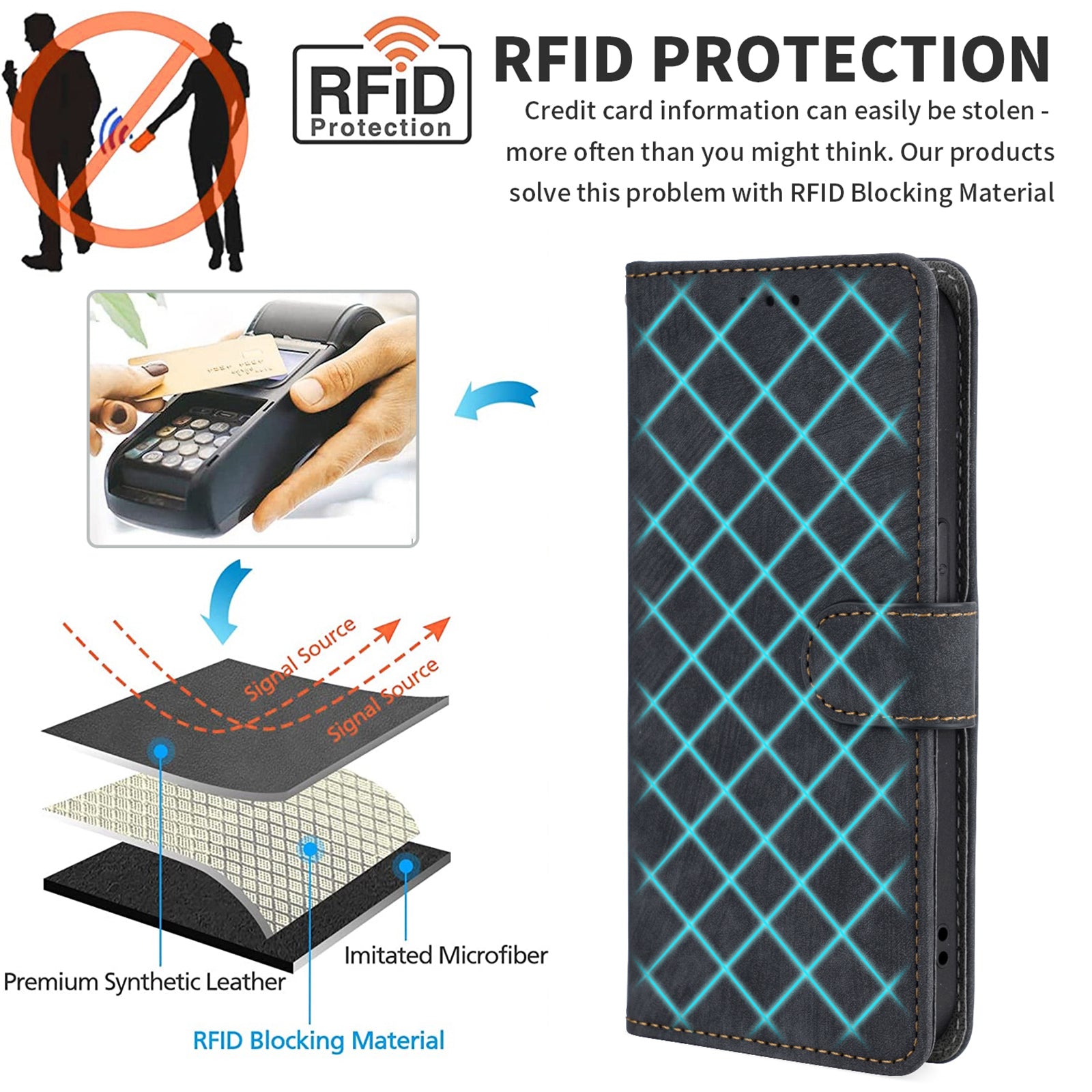 For Realme 12+ 5G / Narzo 70 Pro 5G Wallet Case RFID Blocking TPU Inner Shell Leather Phone Cover