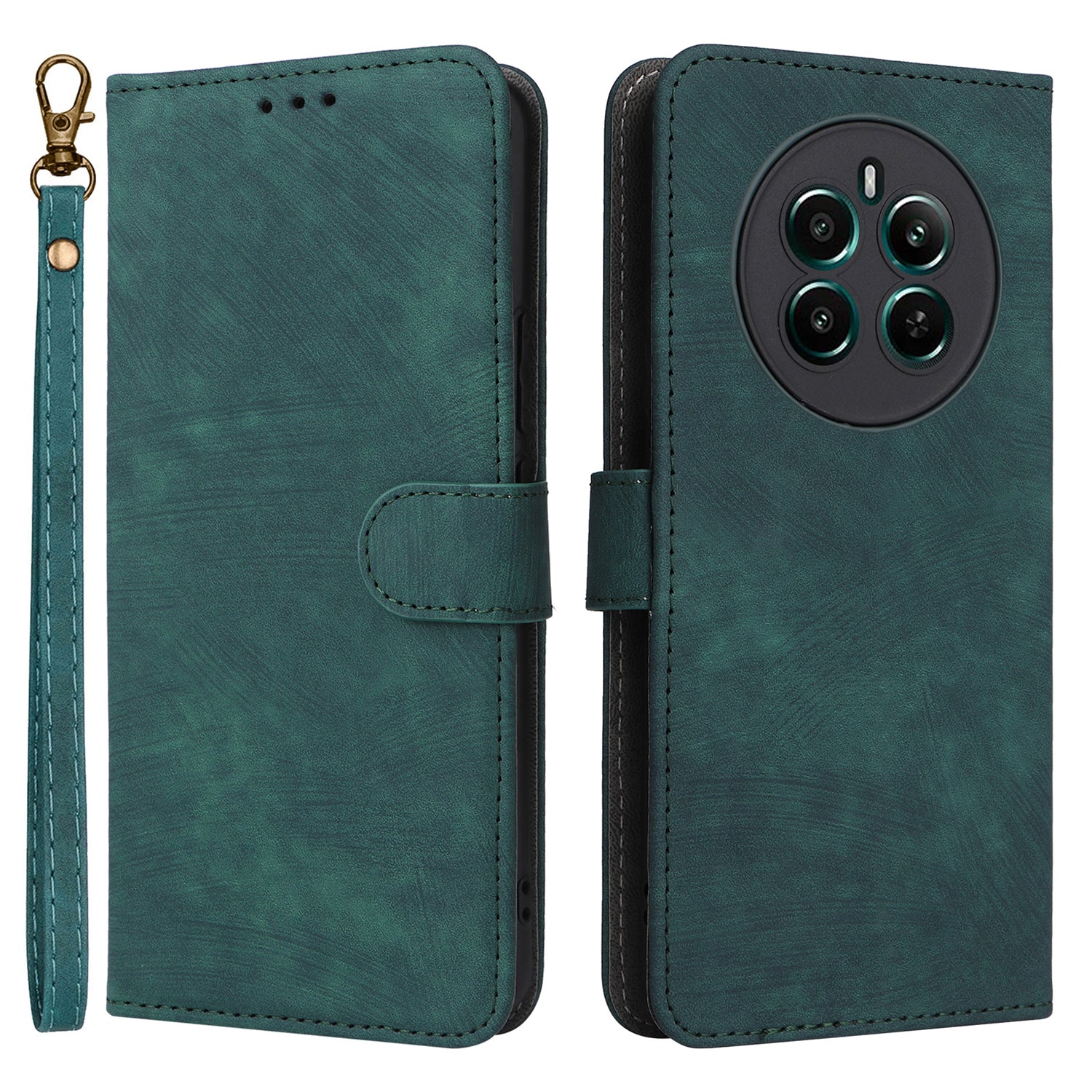 For Realme 12+ 5G / Narzo 70 Pro 5G Wallet Case RFID Blocking TPU Inner Shell Leather Phone Cover