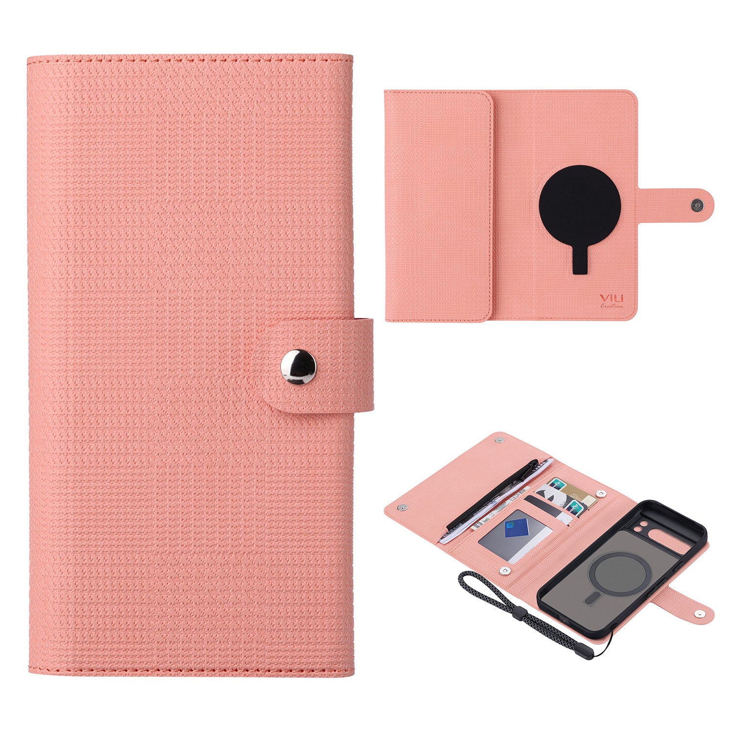 VILI GHB Series for Google Pixel 8 Pro Magnetic Case Detachable Wallet Leather Phone Cover