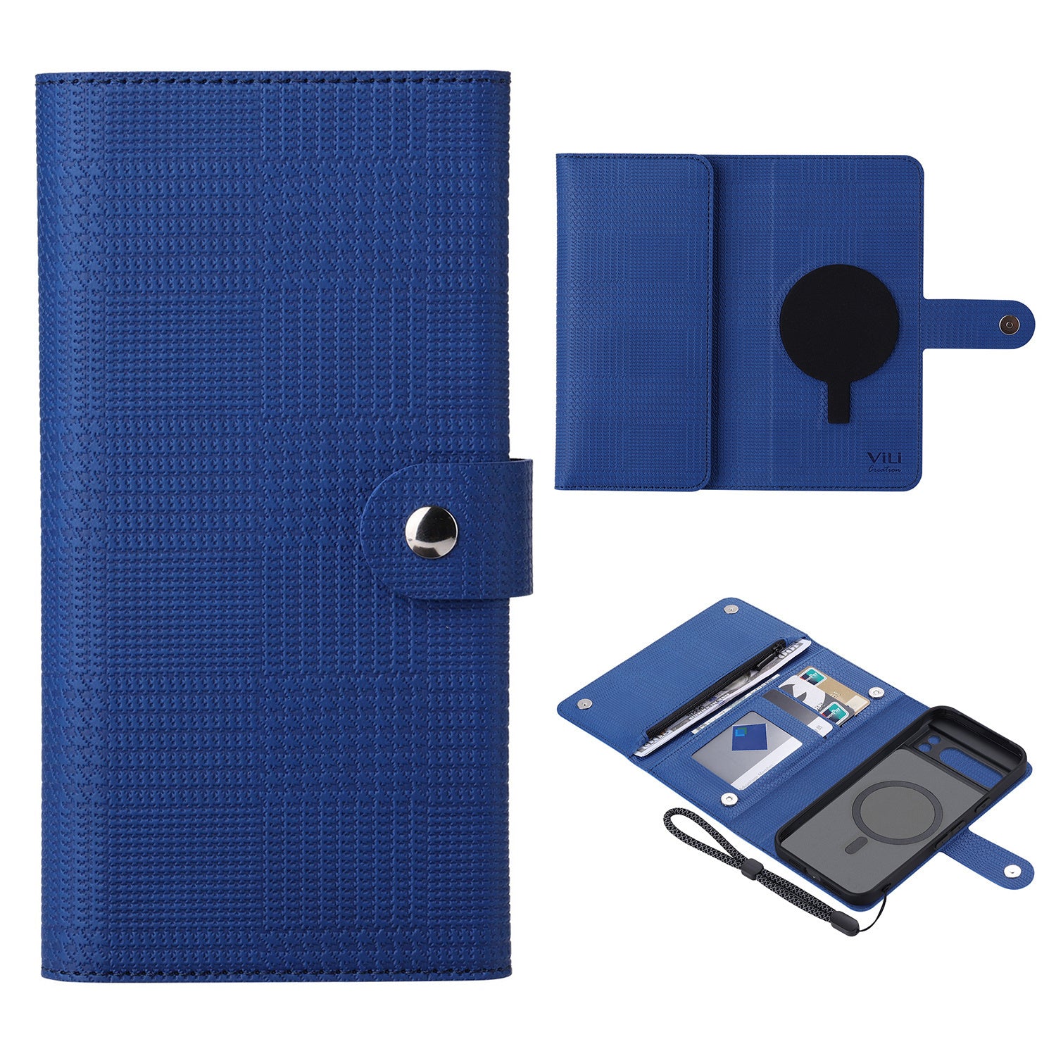 VILI GHB Series for Google Pixel 8 Pro Magnetic Case Detachable Wallet Leather Phone Cover