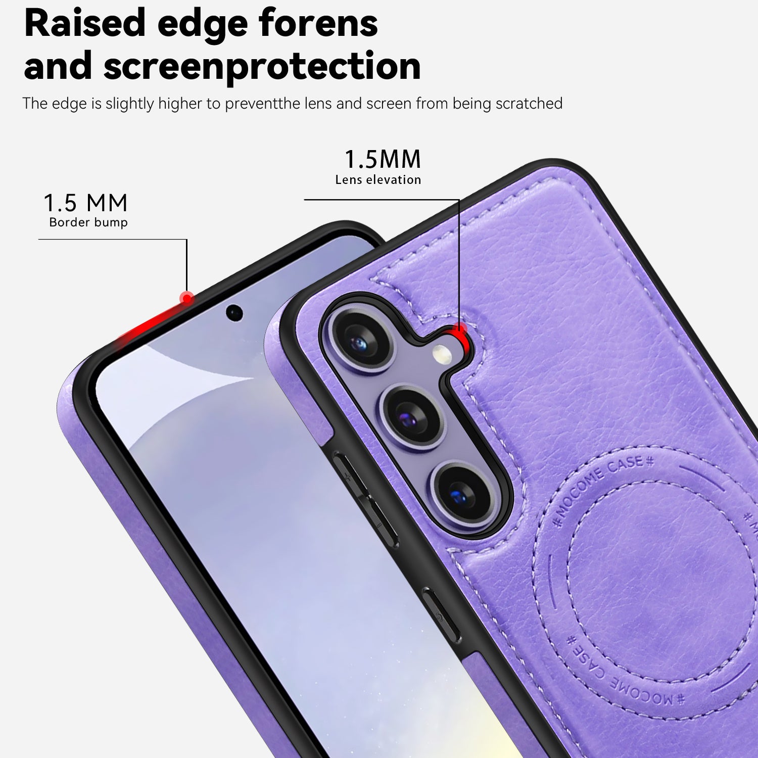 For Samsung Galaxy S24+ Case Kickstand Leather+TPU+PC Magnetic Phone Cover