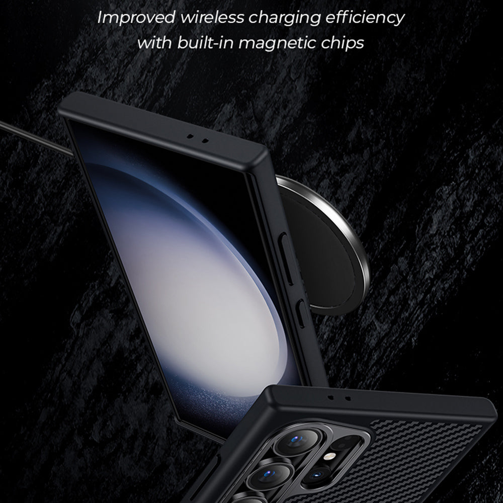 BENKS For Samsung Galaxy S24 Ultra Magnetic Case 600D Kevlar Aramid Fiber+TPU Anti-drop Cover