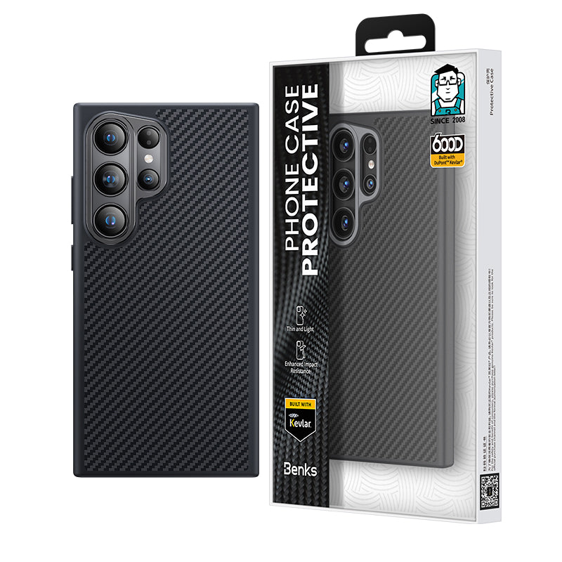 BENKS For Samsung Galaxy S24 Ultra Magnetic Case 600D Kevlar Aramid Fiber+TPU Anti-drop Cover