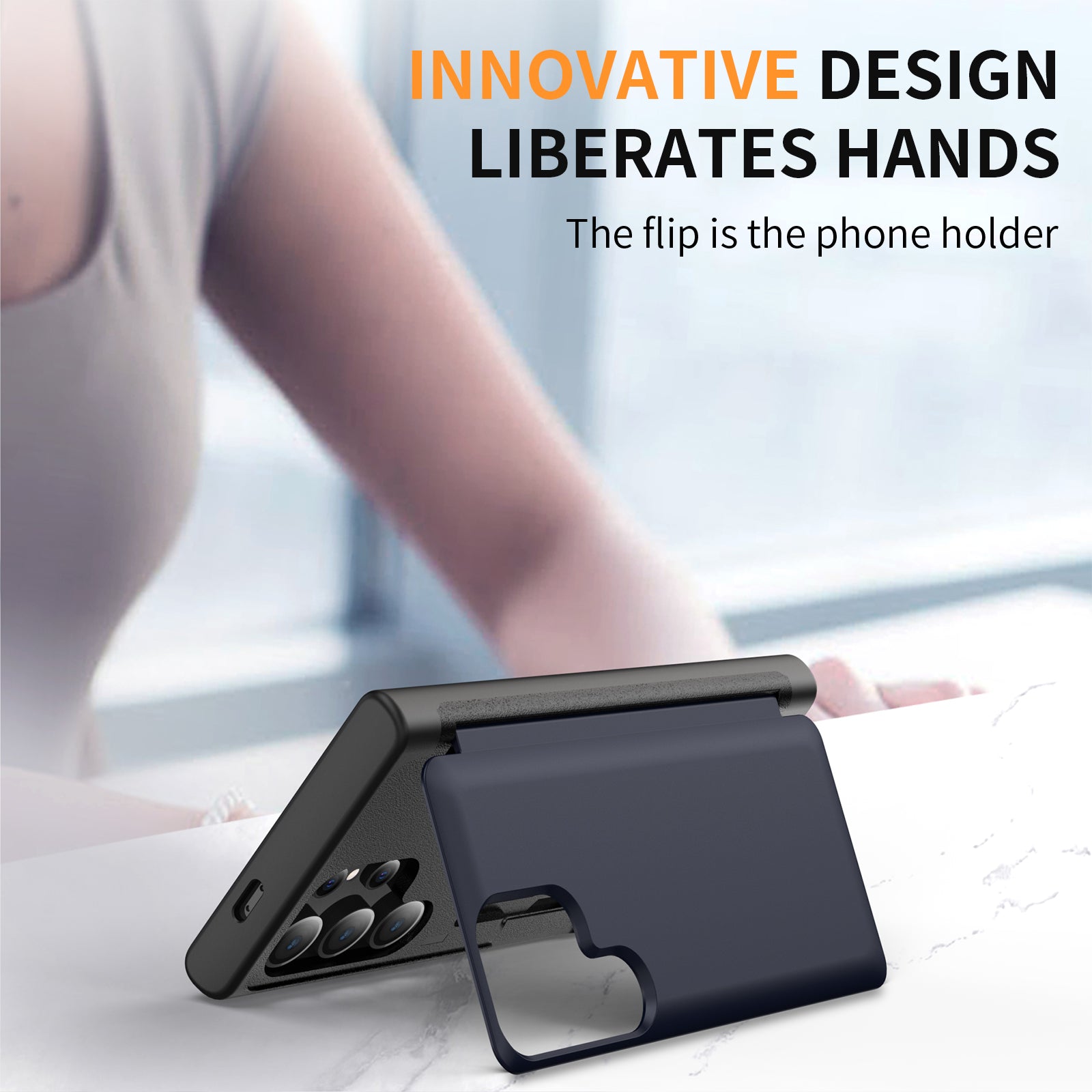 For Samsung Galaxy S24 Ultra Case with Card Slot TPU+PC Phone Cover Flip Kickstand