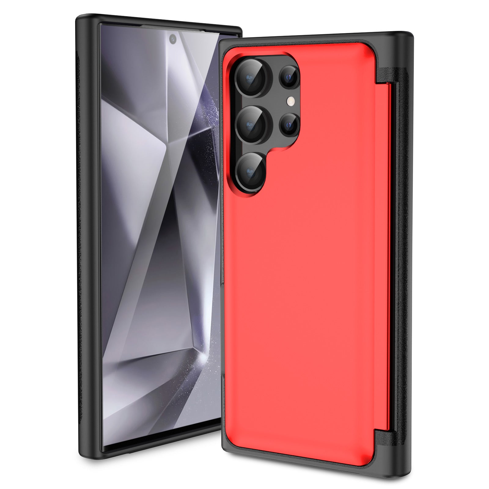 For Samsung Galaxy S24 Ultra Case with Card Slot TPU+PC Phone Cover Flip Kickstand