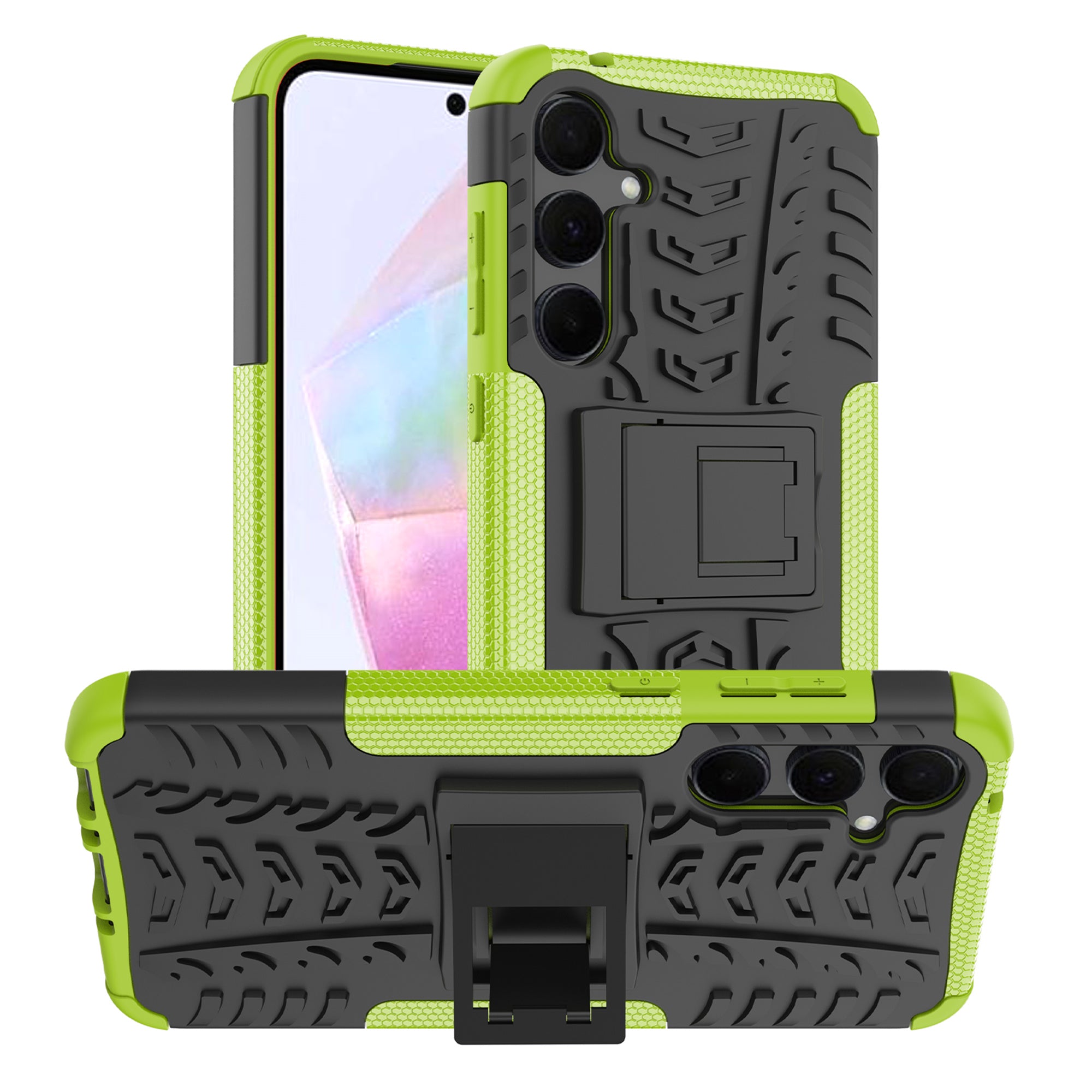 For Samsung Galaxy A35 5G Case Tyre Pattern PC+TPU Kickstand Phone Cover