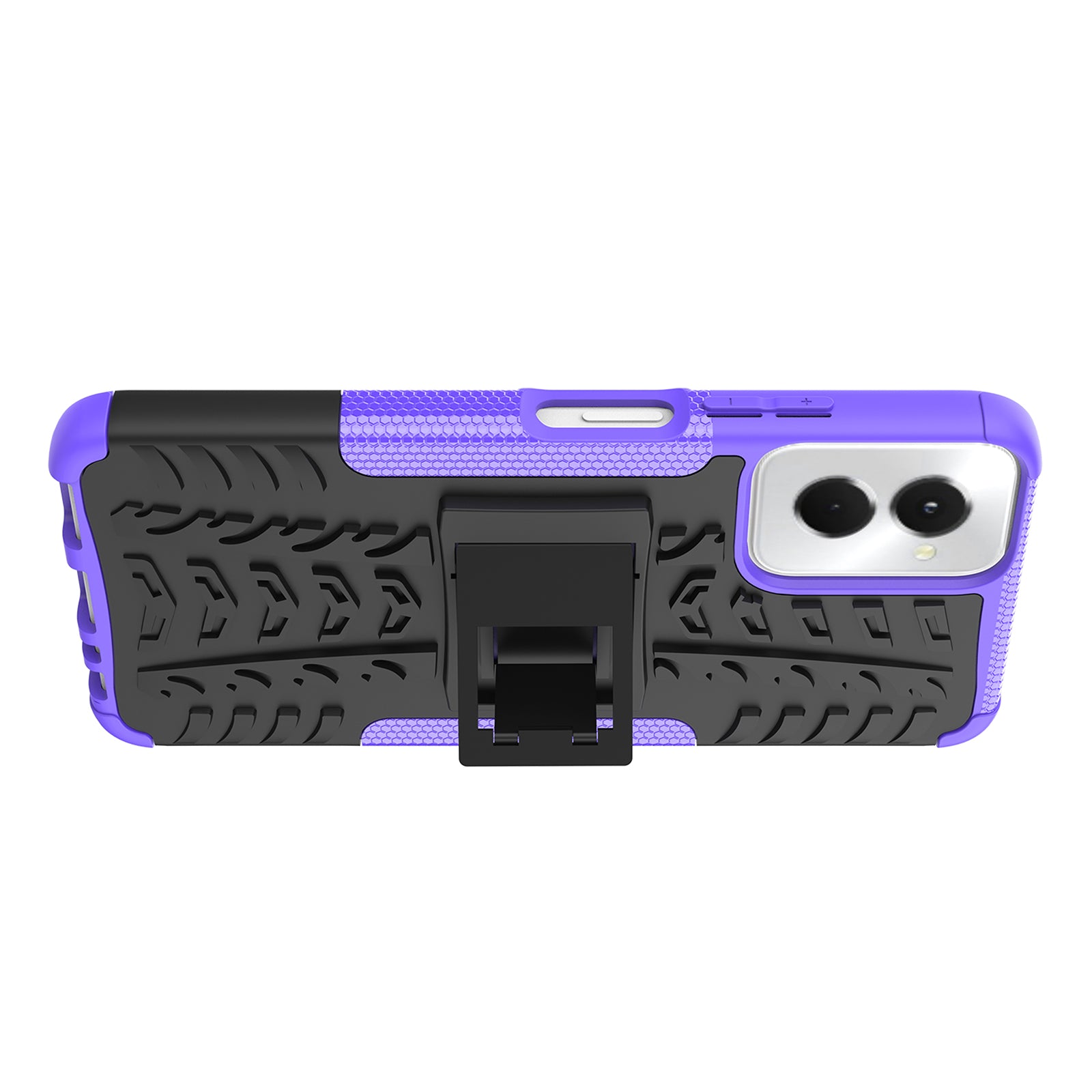For Motorola Moto G Power (2024) Case Kickstand PC+TPU  Tyre Pattern Non-slip Phone Cover