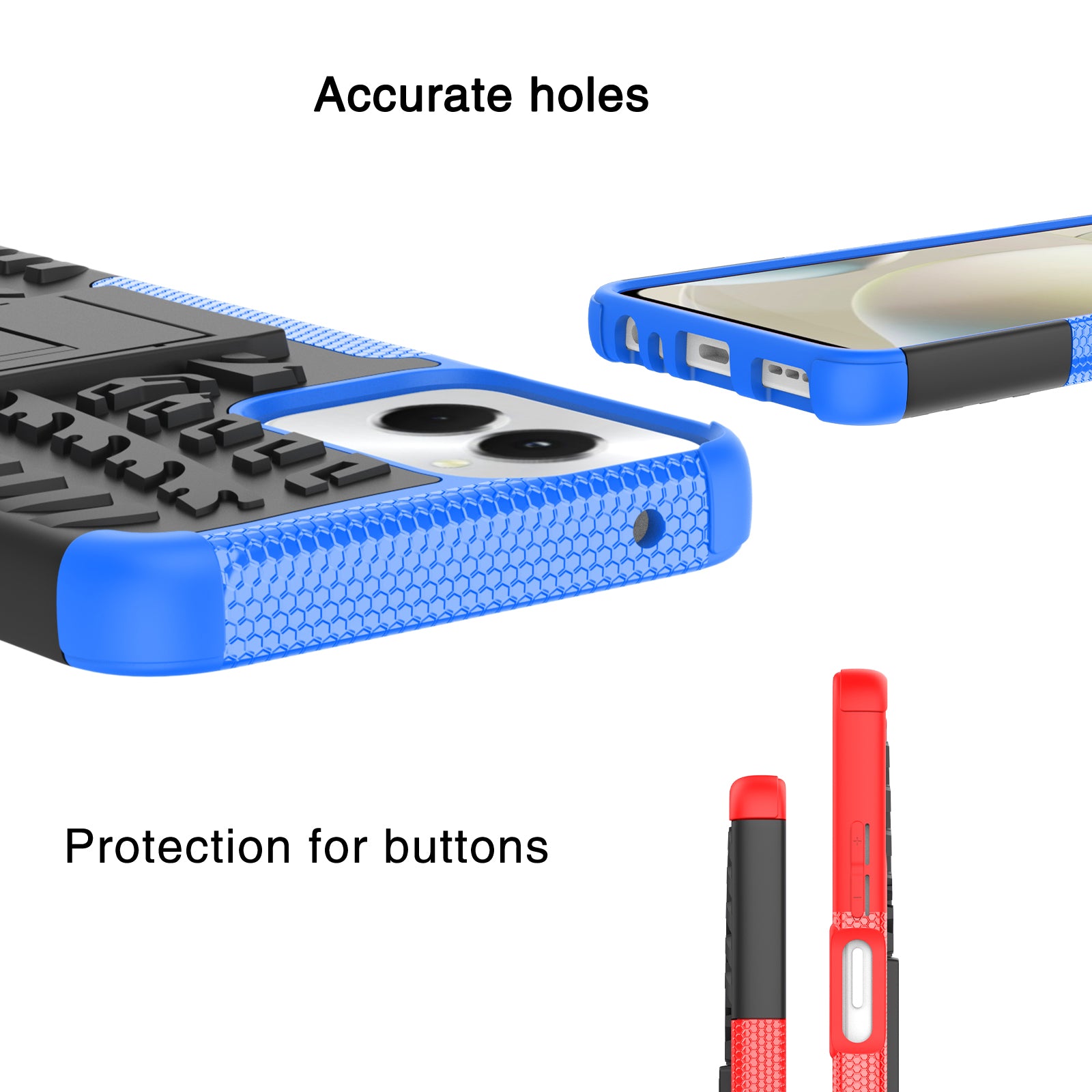 For Motorola Moto G Power (2024) Case Kickstand PC+TPU  Tyre Pattern Non-slip Phone Cover