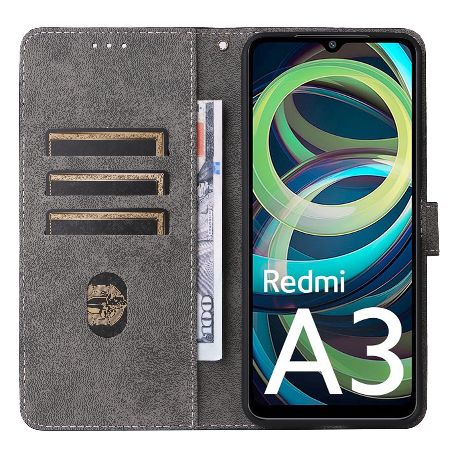 For Xiaomi Redmi A3 / Poco C61 4G Case RFID Blocking Wallet PU Leather Stand Phone Cover