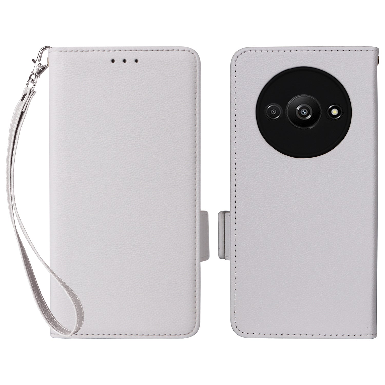 For Xiaomi Redmi A3 / Poco C61 4G Case with Hand Strap Litchi Texture Leather Wallet Phone Cover