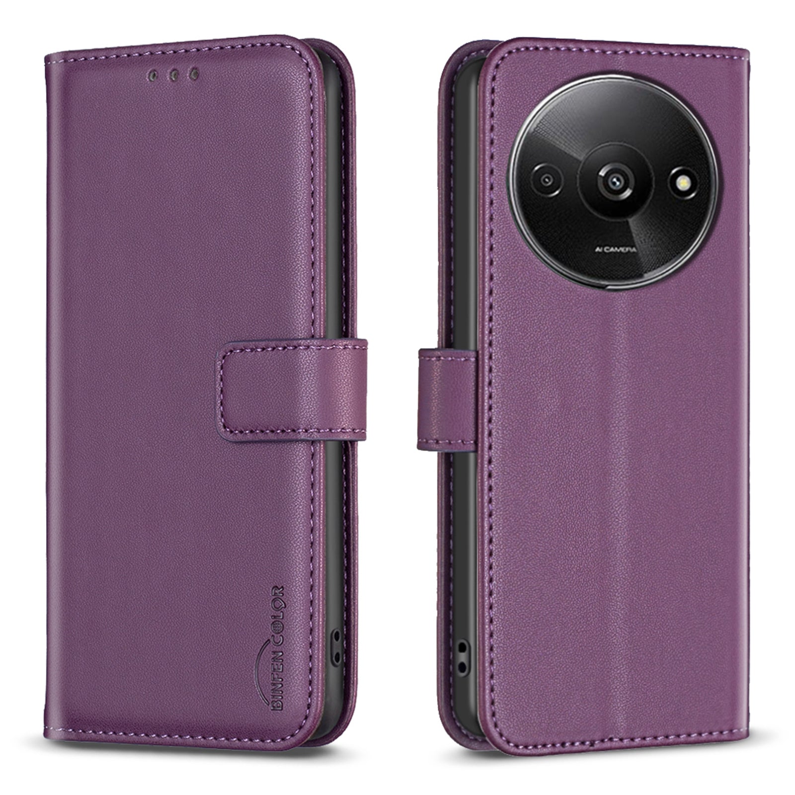 BINFEN COLOR BF17 For Xiaomi Redmi A3 / Poco C61 4G Case Leather Folio Wallet Phone Cover