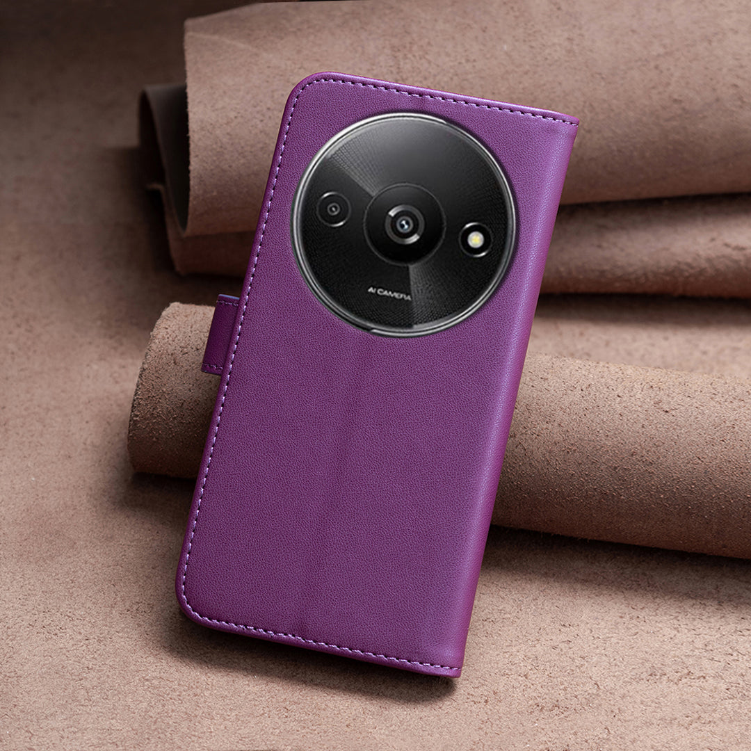 BINFEN COLOR BF17 For Xiaomi Redmi A3 / Poco C61 4G Case Leather Folio Wallet Phone Cover