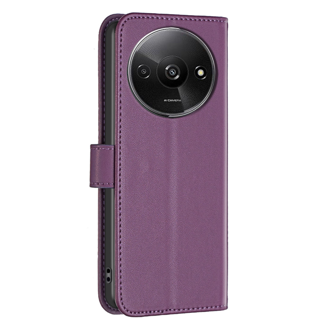 BINFEN COLOR BF17 For Xiaomi Redmi A3 / Poco C61 4G Case Leather Folio Wallet Phone Cover