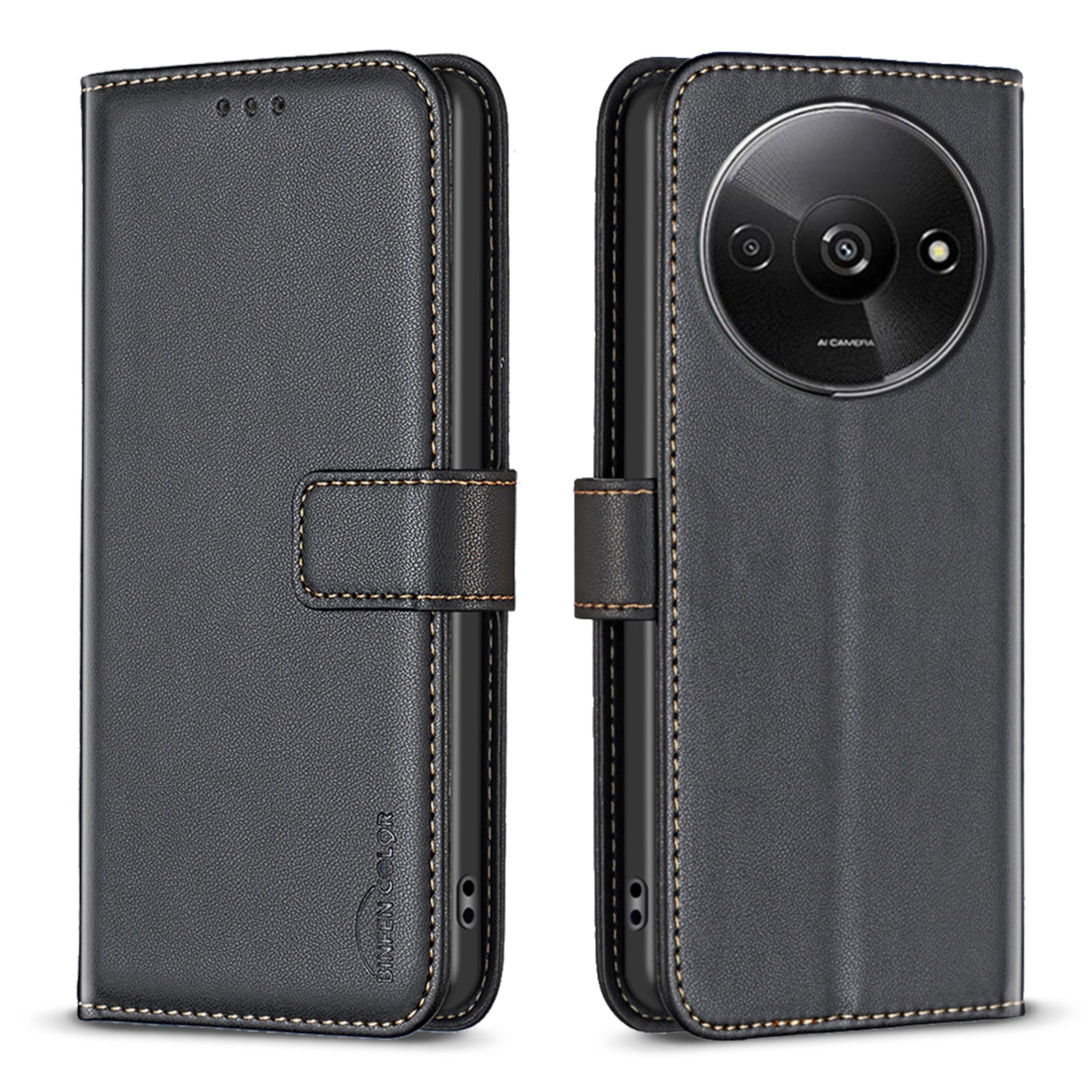 BINFEN COLOR BF17 For Xiaomi Redmi A3 / Poco C61 4G Case Leather Folio Wallet Phone Cover