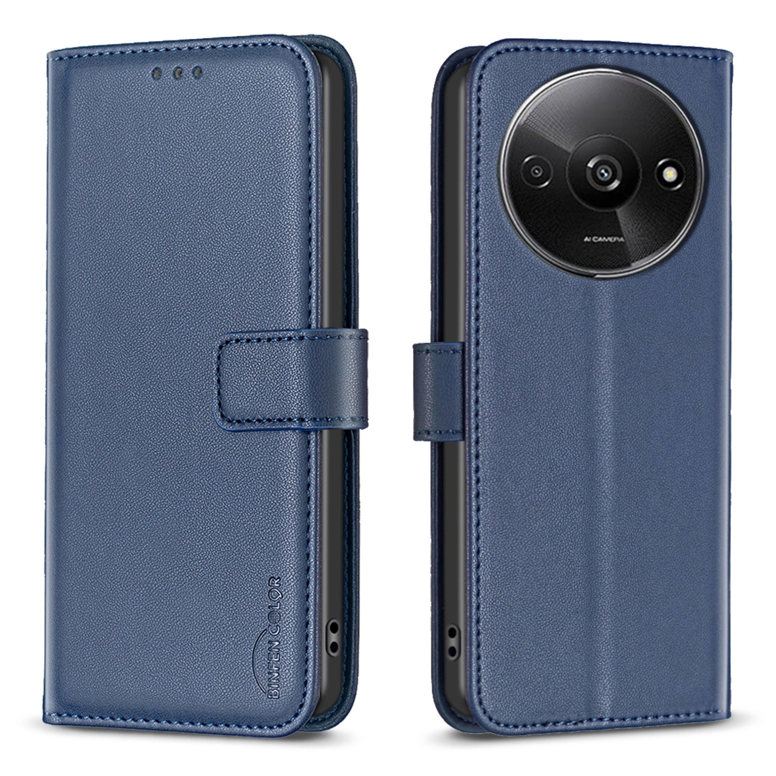 BINFEN COLOR BF17 For Xiaomi Redmi A3 / Poco C61 4G Case Leather Folio Wallet Phone Cover