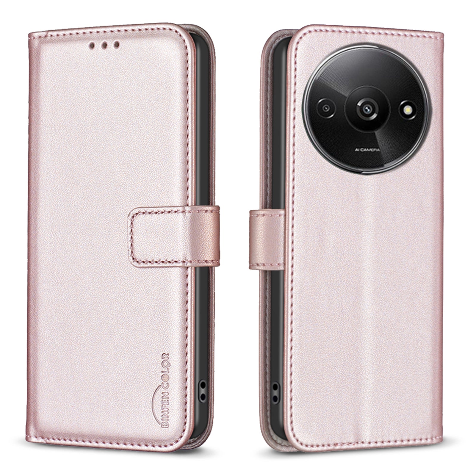 BINFEN COLOR BF17 For Xiaomi Redmi A3 / Poco C61 4G Case Leather Folio Wallet Phone Cover