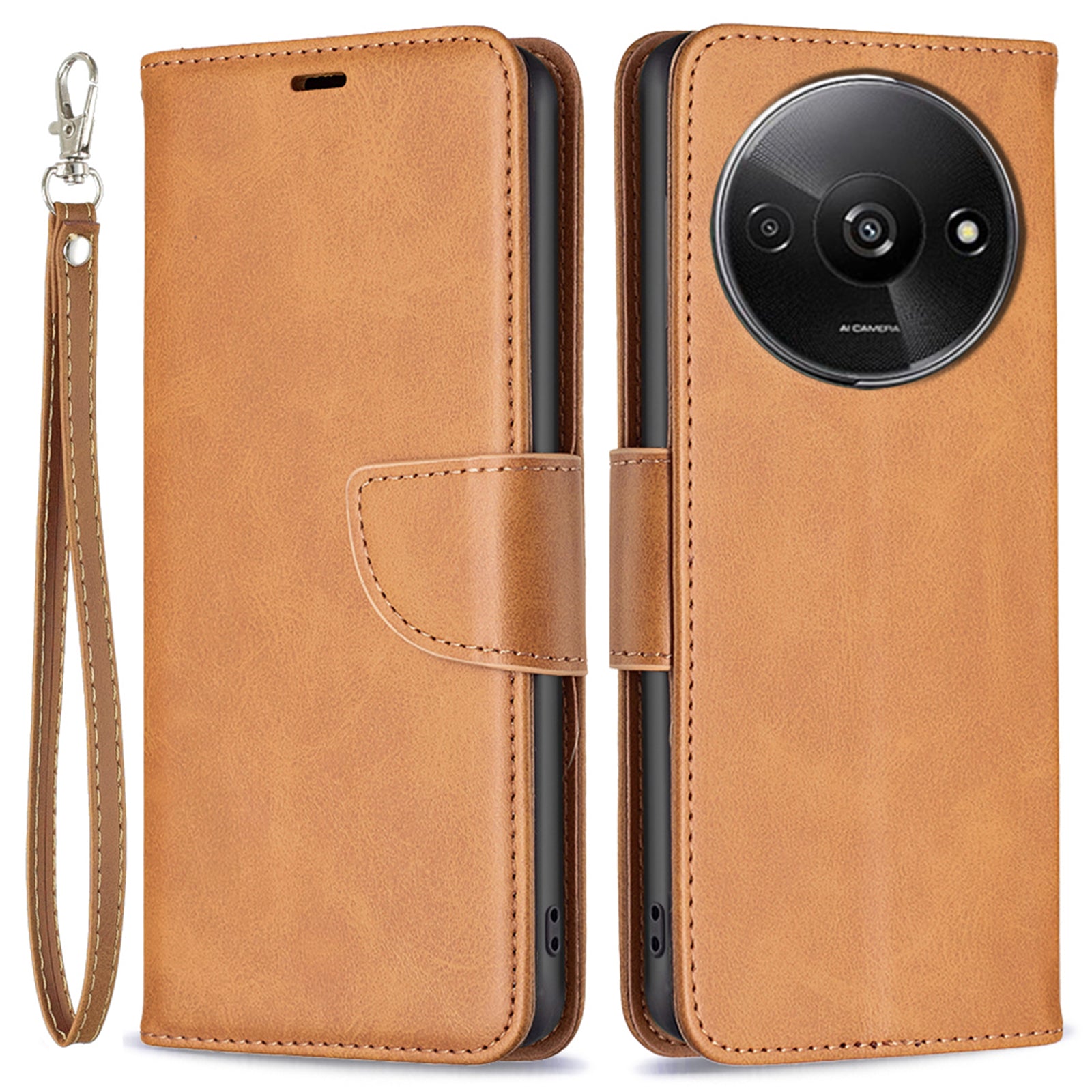 For Xiaomi Redmi A3 / Poco C61 4G Case Leather Cover Adjustable Stand View Folio Flip Phone Cover